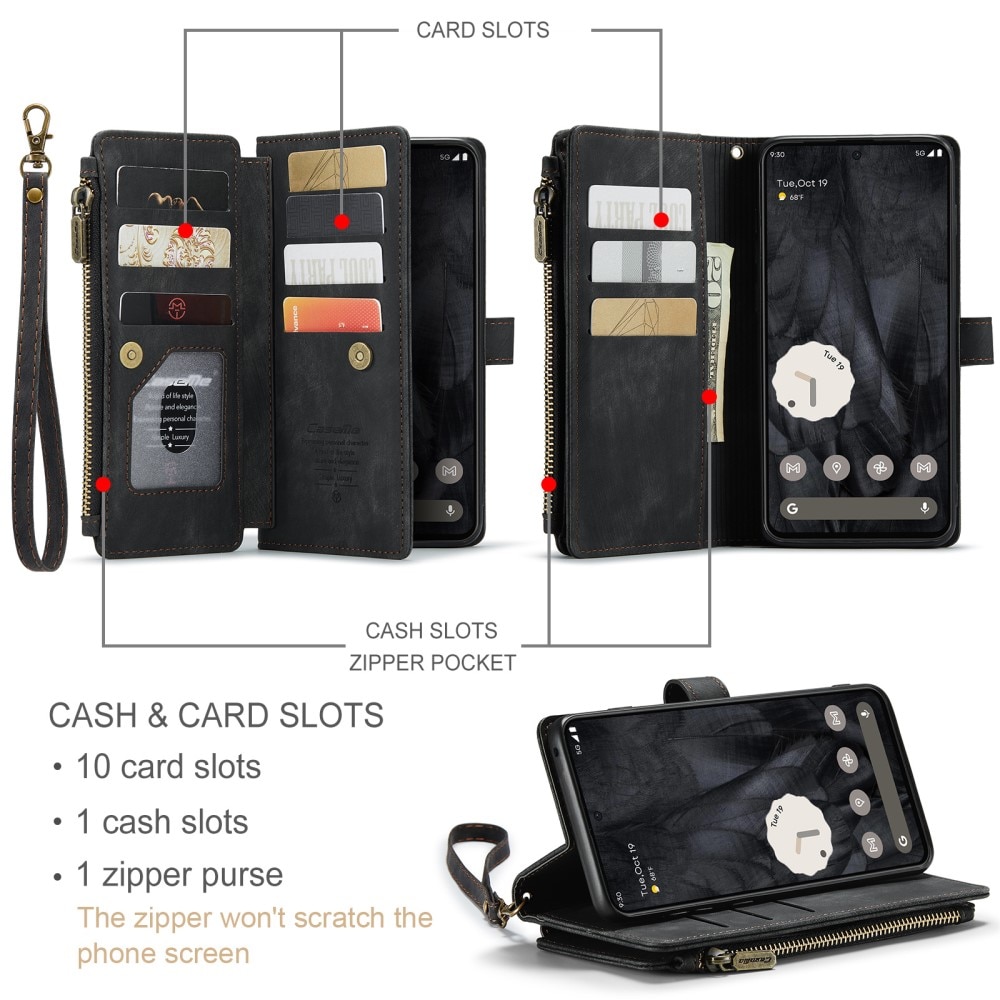 Cartera Zipper Google Pixel 8 Pro negro