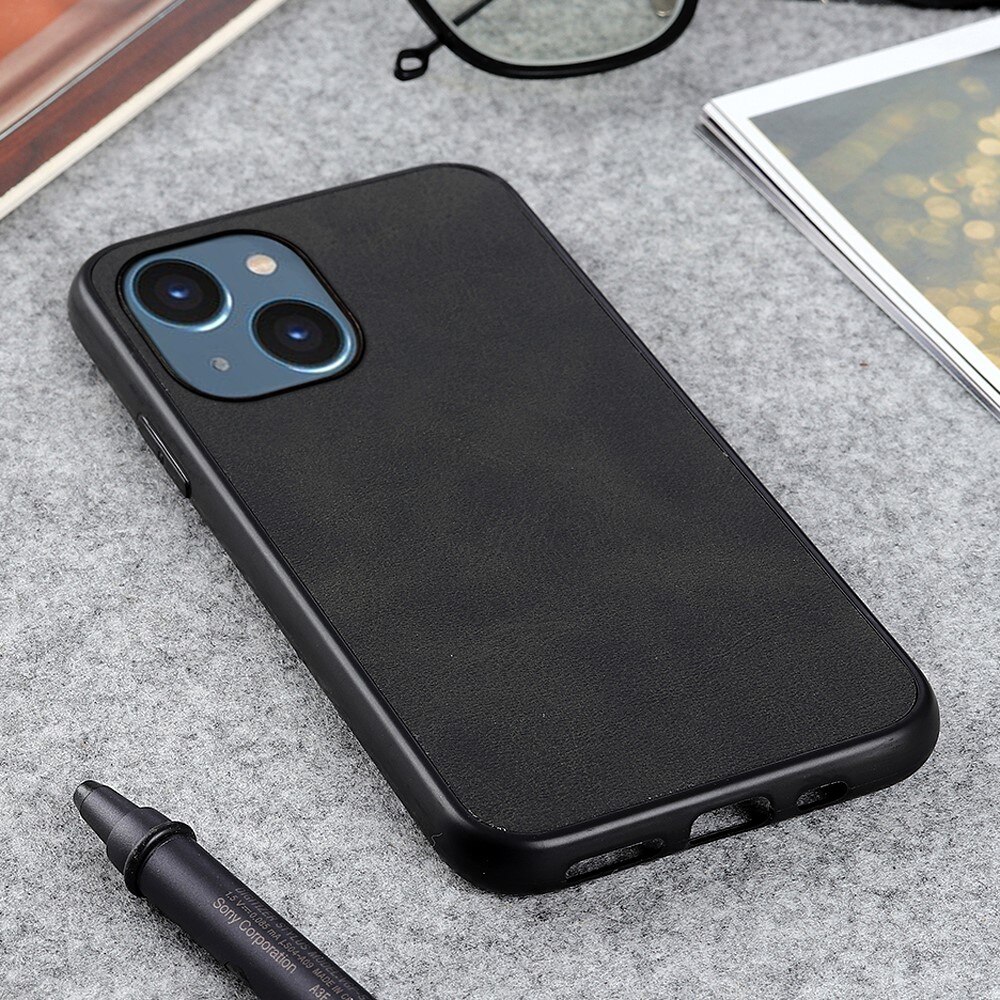 Funda de cuero iPhone 15 Plus negro