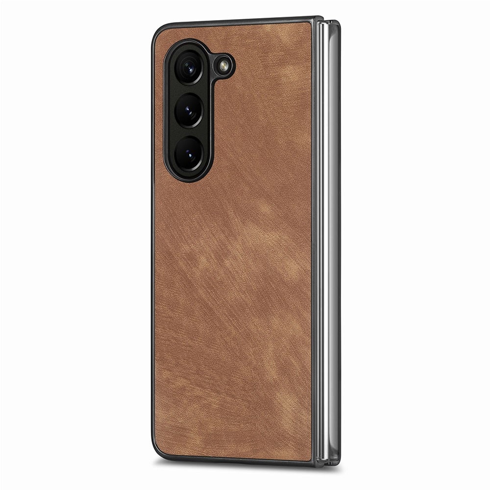 Funda de cuero Samsung Galaxy Z Fold 5 marrón