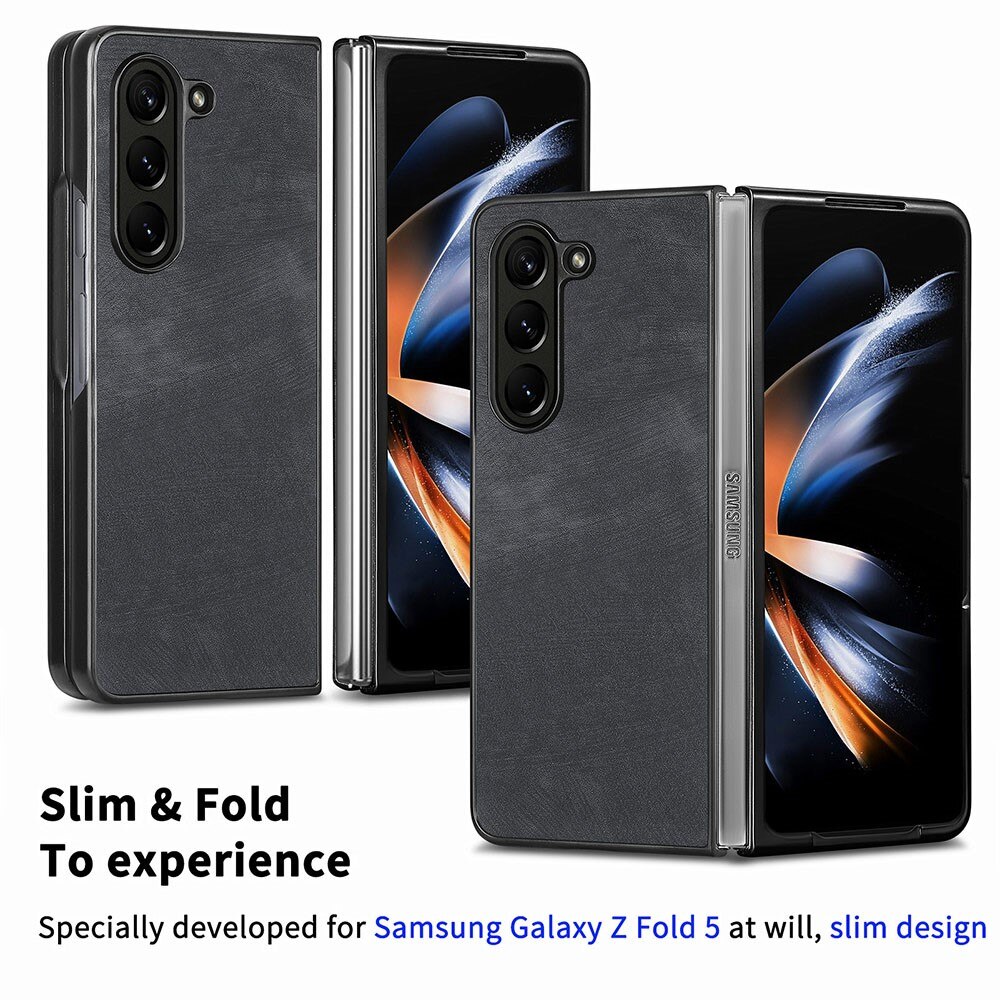 Funda de cuero Samsung Galaxy Z Fold 5 negro