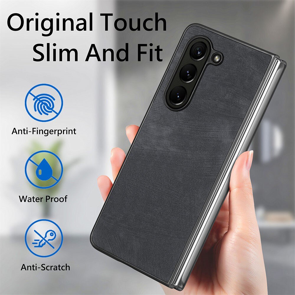 Funda de cuero Samsung Galaxy Z Fold 5 negro