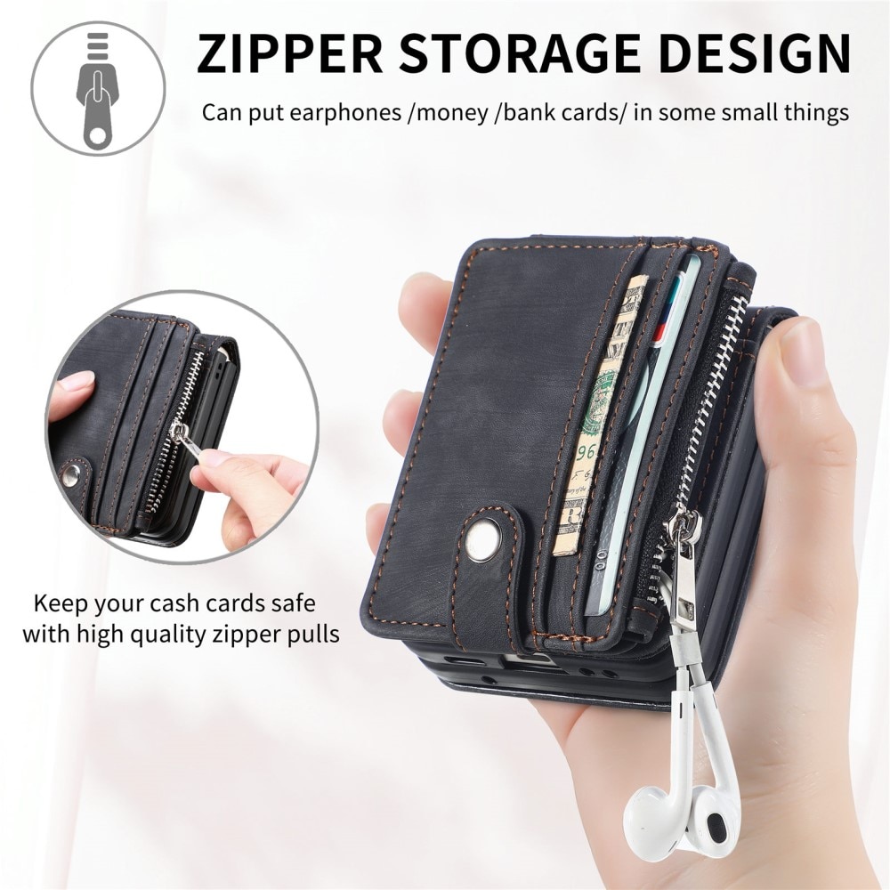 Funda cartera Zipper Multi-Slot Samsung Galaxy Z Flip 6, negro