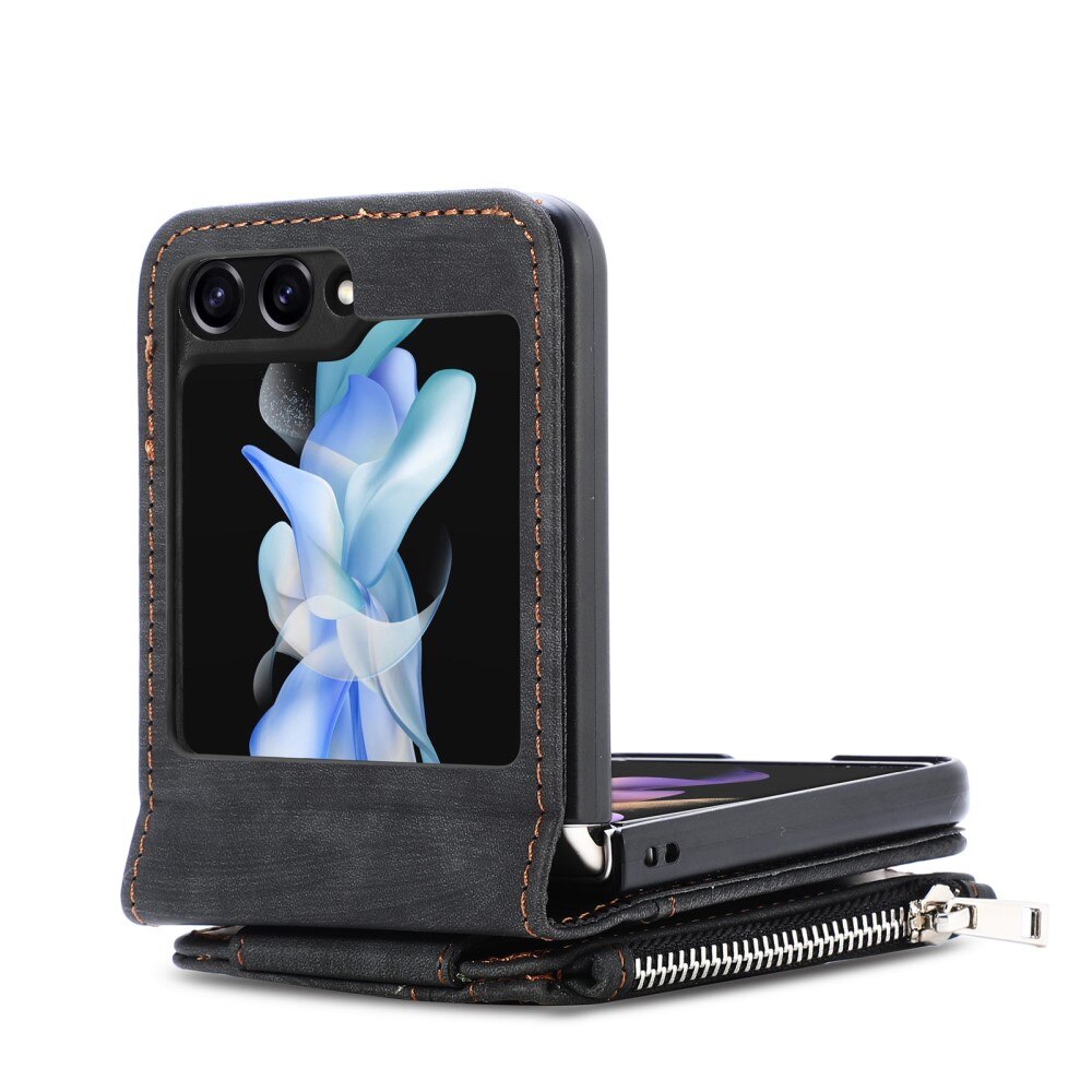 Funda cartera Zipper Multi-Slot Samsung Galaxy Z Flip 6, negro