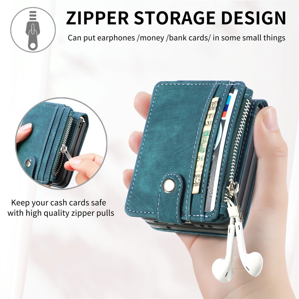 Funda cartera Zipper Multi-Slot Samsung Galaxy Z Flip 5, verde