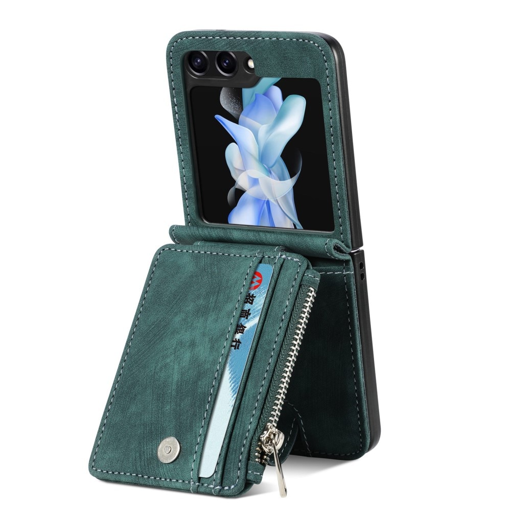 Funda cartera Zipper Multi-Slot Samsung Galaxy Z Flip 5, verde