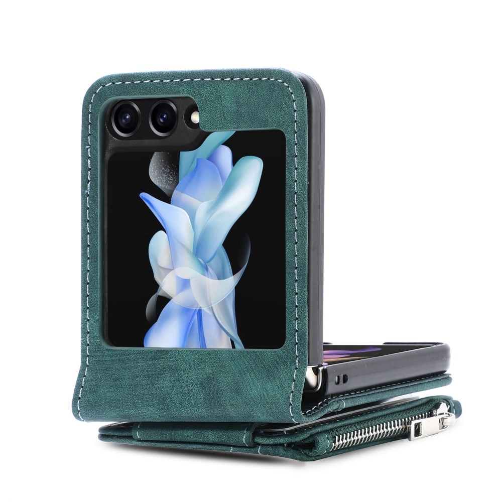 Funda cartera Zipper Multi-Slot Samsung Galaxy Z Flip 6, verde