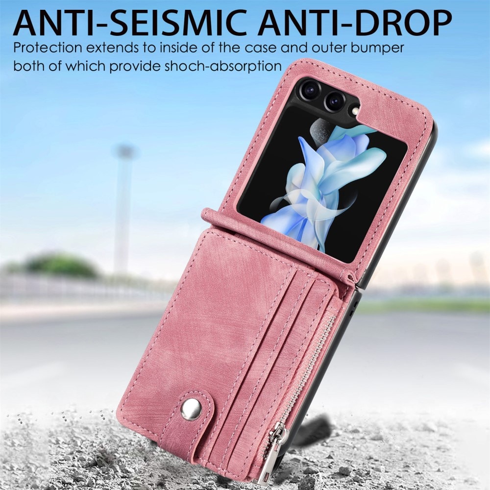 Funda cartera Zipper Multi-Slot Samsung Galaxy Z Flip 6, rosado