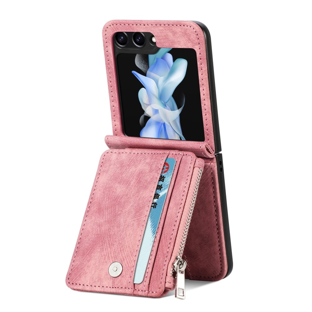 Funda cartera Zipper Multi-Slot Samsung Galaxy Z Flip 5, rosado