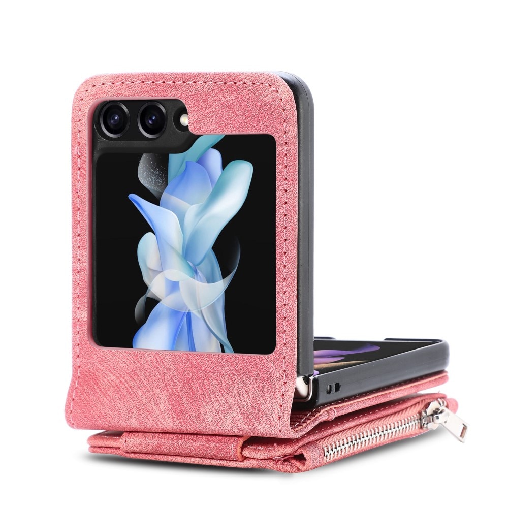 Funda cartera Zipper Multi-Slot Samsung Galaxy Z Flip 6, rosado