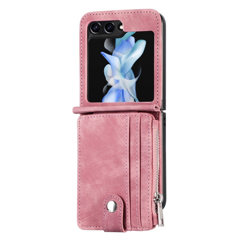 Funda cartera Zipper Multi-Slot Samsung Galaxy Z Flip 5, rosado