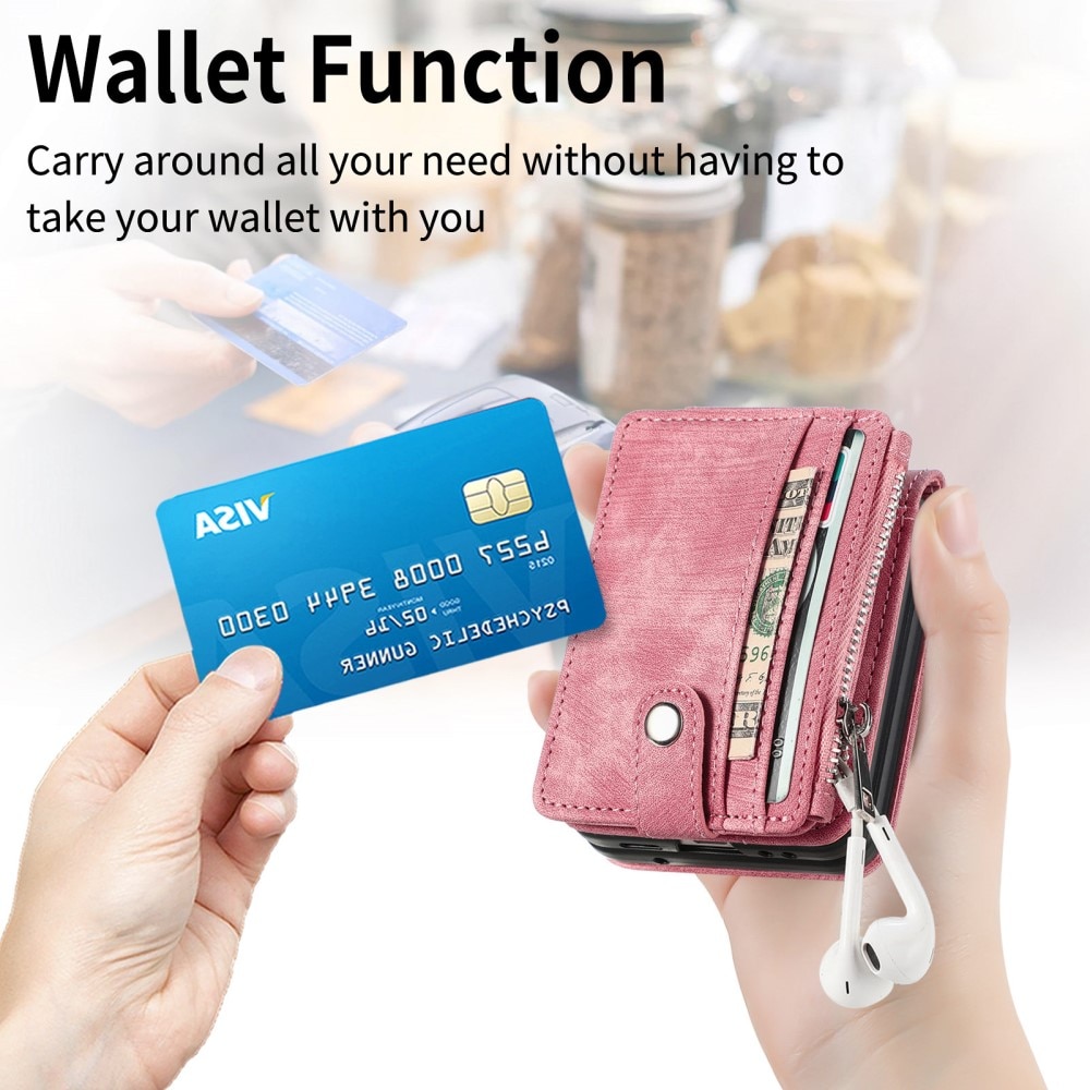Funda cartera Zipper Multi-Slot Samsung Galaxy Z Flip 6, rosado