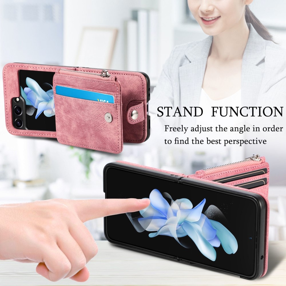 Funda cartera Zipper Multi-Slot Samsung Galaxy Z Flip 6, rosado