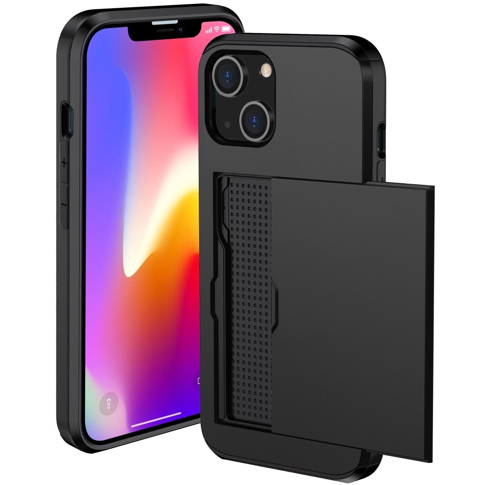 Funda con ranura para tarjetas iPhone 15 Plus Negro