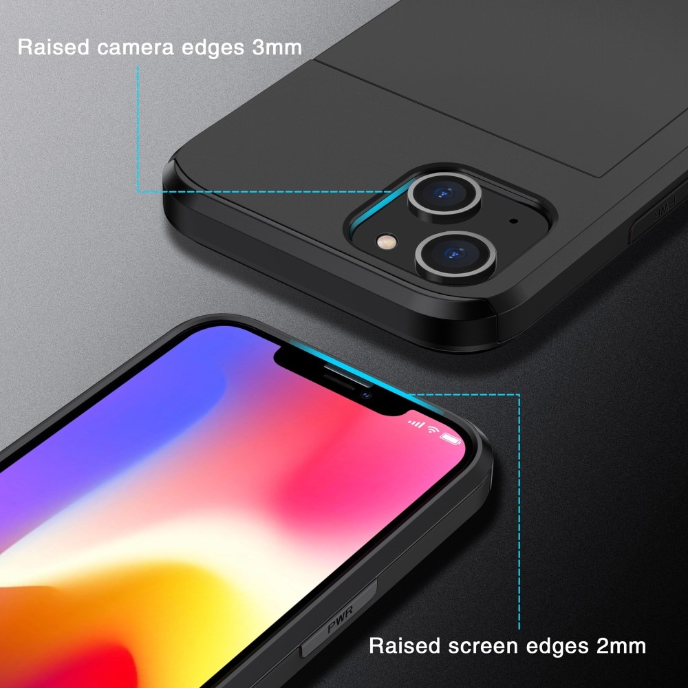 Funda con ranura para tarjetas iPhone 15 Plus Negro