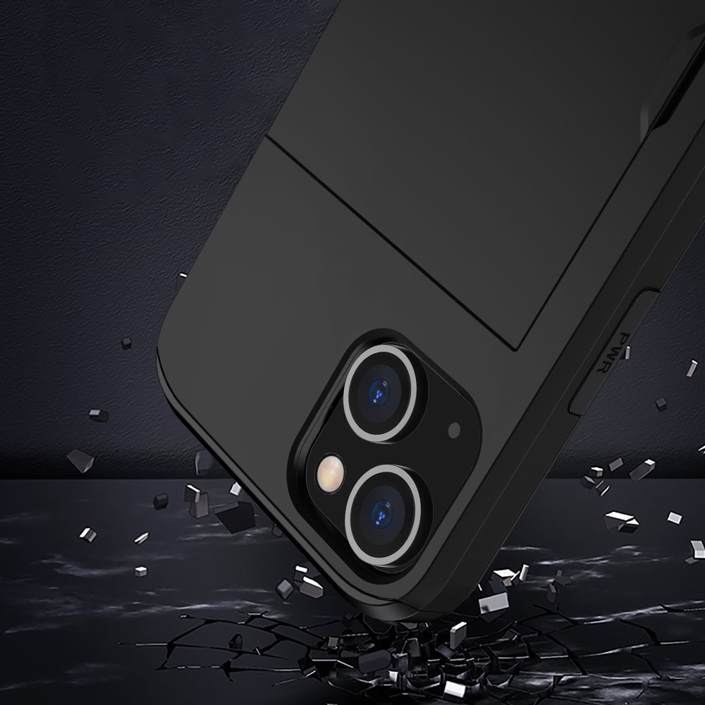 Funda con ranura para tarjetas iPhone 15 Plus Negro