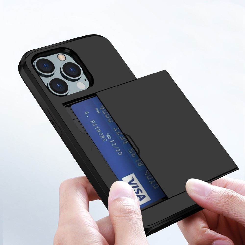 Funda con ranura para tarjetas iPhone 15 Pro Negro