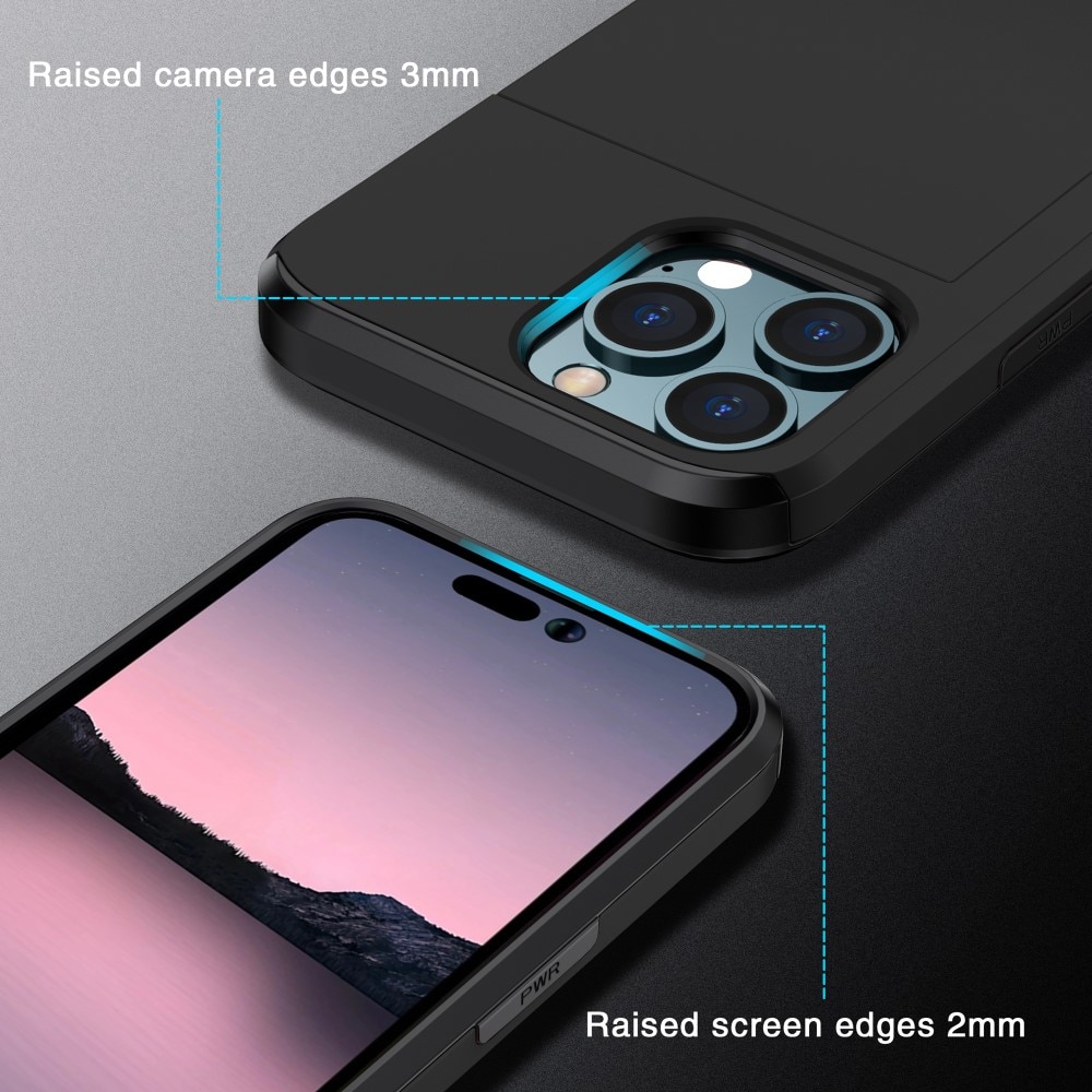 Funda con ranura para tarjetas iPhone 15 Pro Negro
