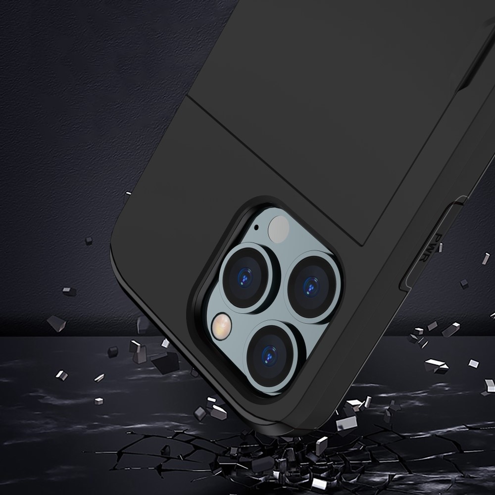 Funda con ranura para tarjetas iPhone 15 Pro Negro