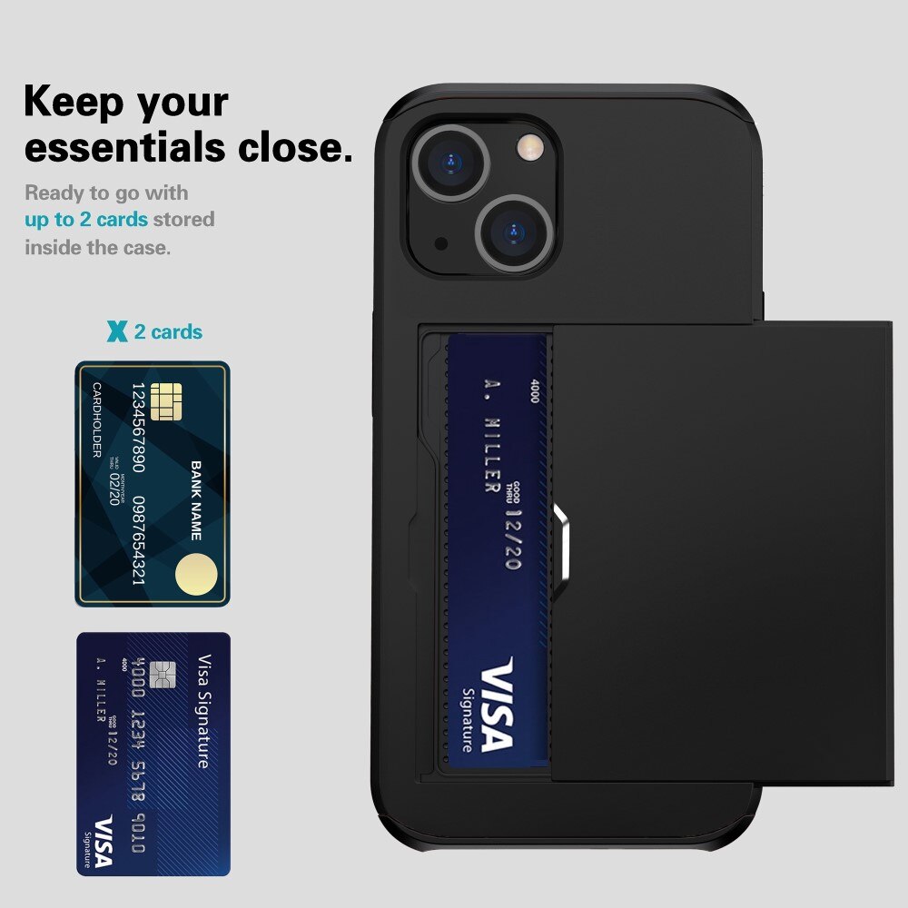 Funda con ranura para tarjetas iPhone 15 Negro