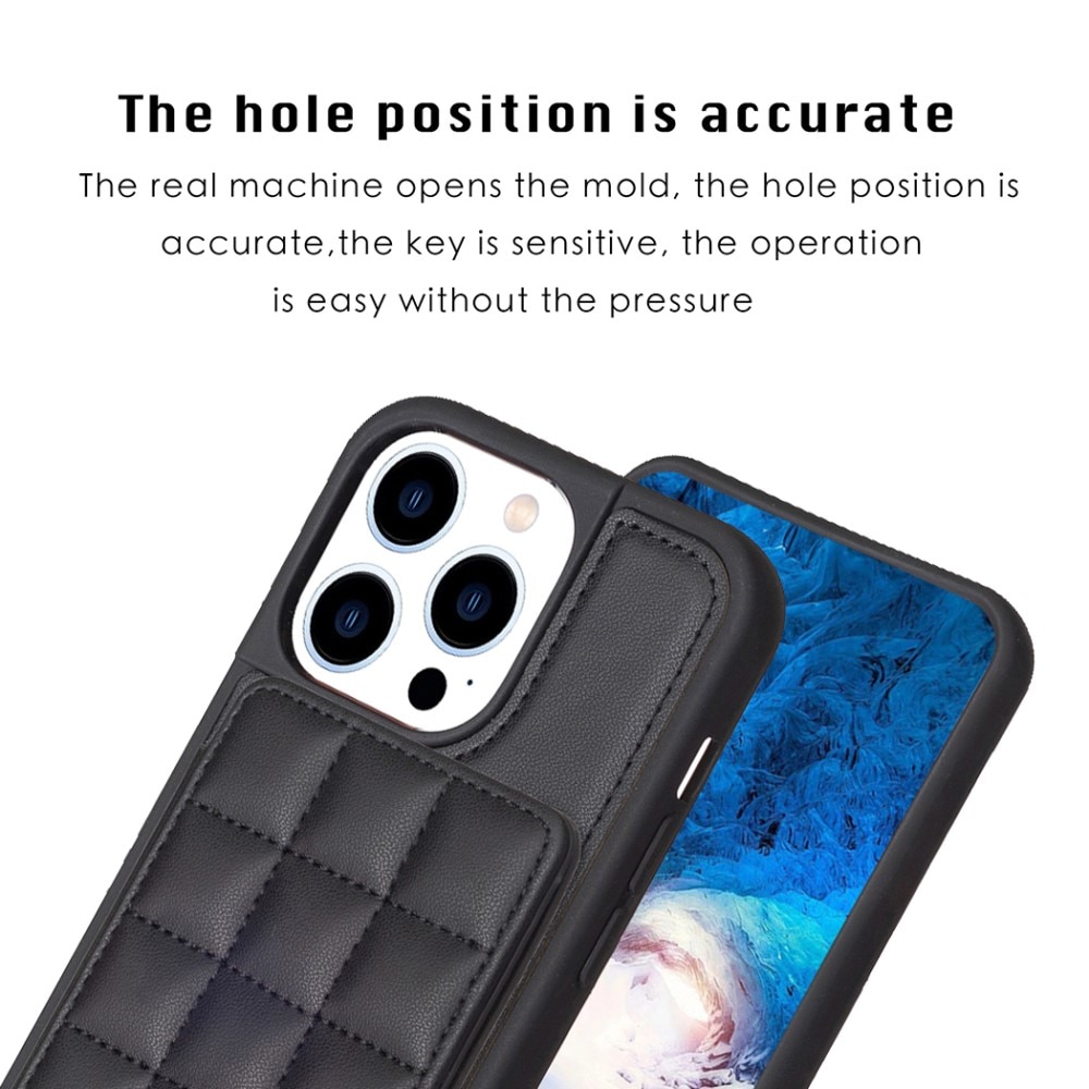 Funda TPU con billetera acolchada iPhone 14 Pro negro