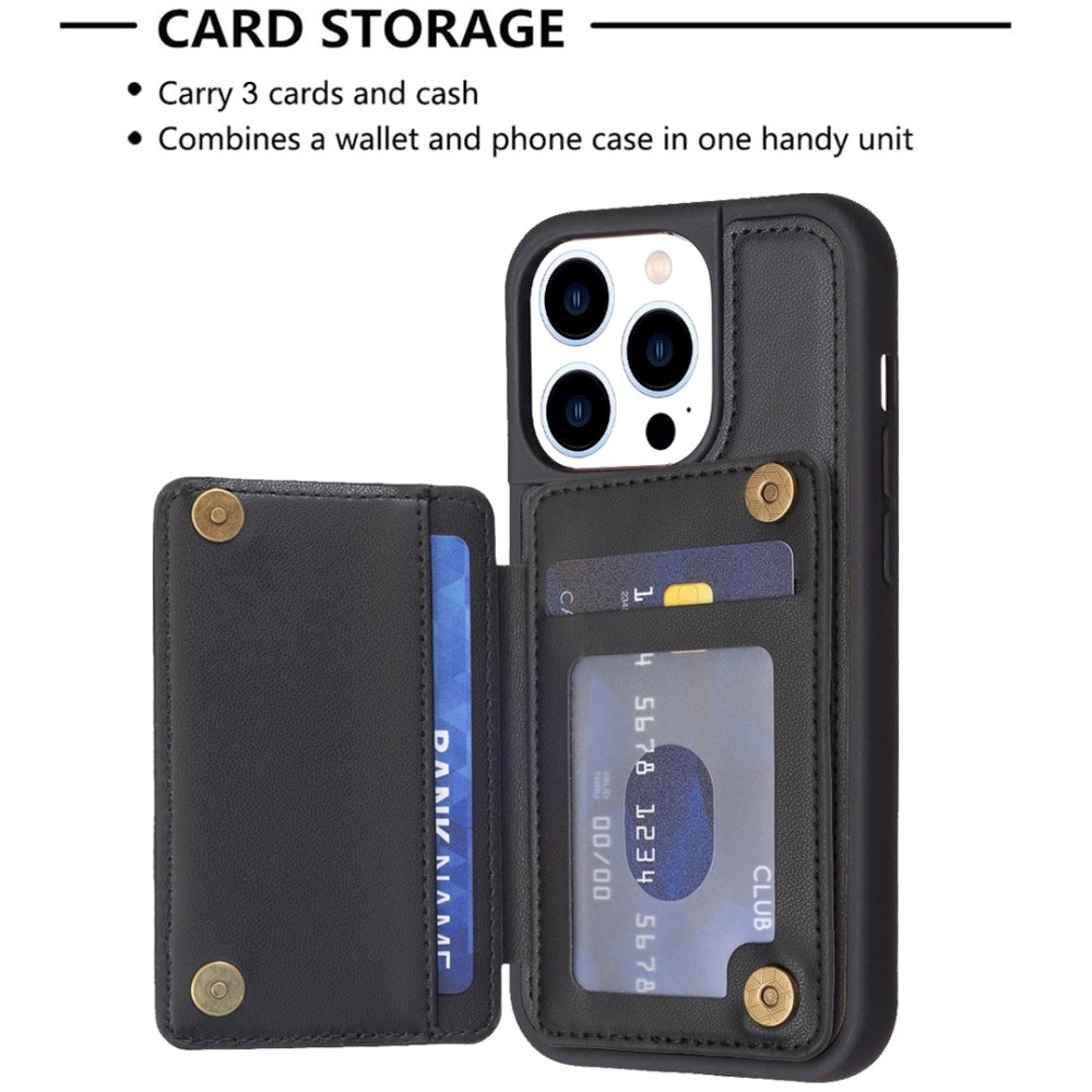 Funda TPU con billetera acolchada iPhone 14 Pro negro