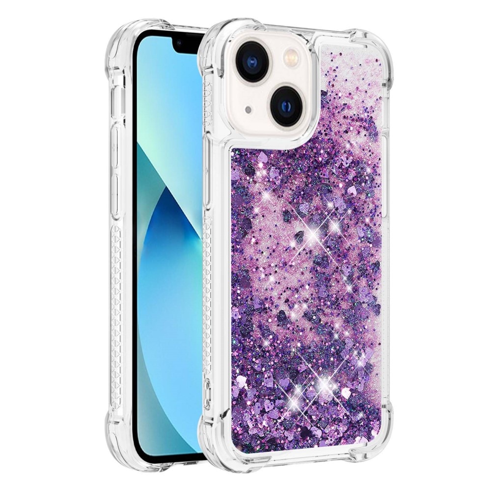 Funda Glitter Powder TPU iPhone 15 violeta