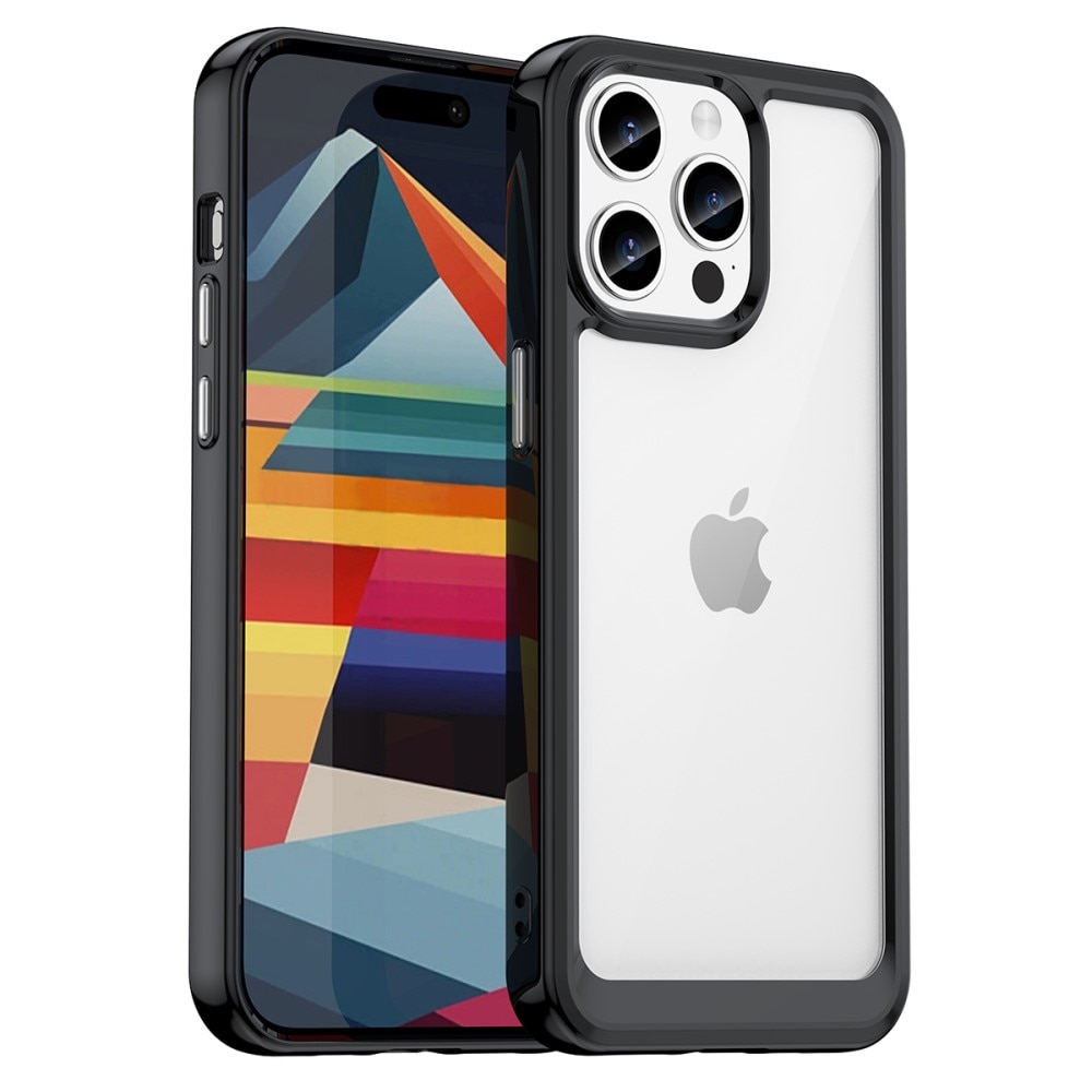 Funda híbrida Crystal Hybrid para iPhone 15 Pro, negro