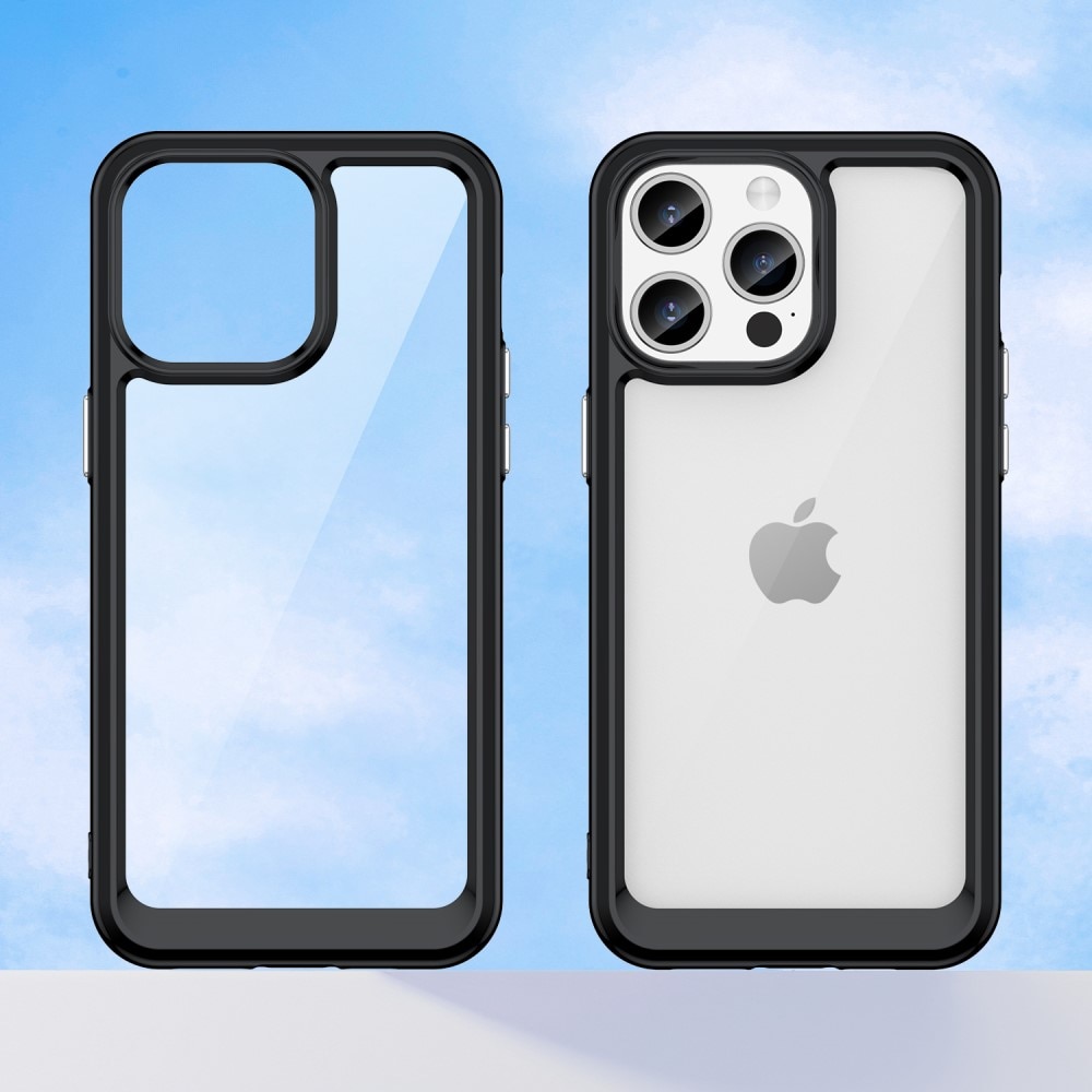 Funda híbrida Crystal Hybrid para iPhone 15 Pro, negro