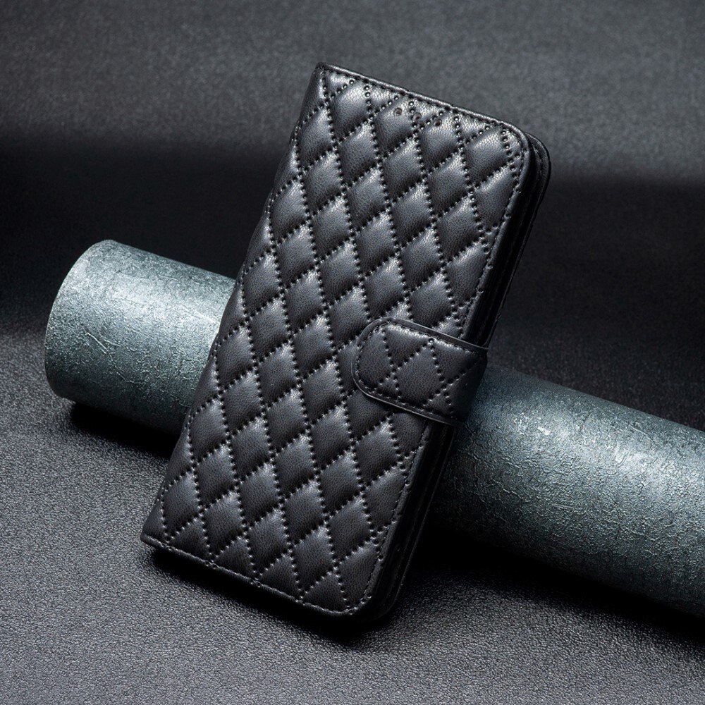 Funda acolchada con solapa iPhone 15, negro