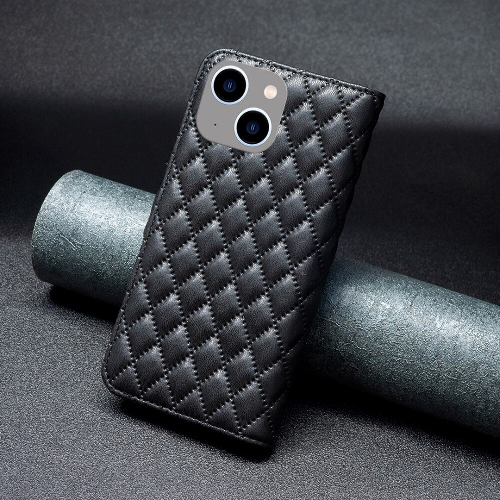 Funda acolchada con solapa iPhone 15, negro