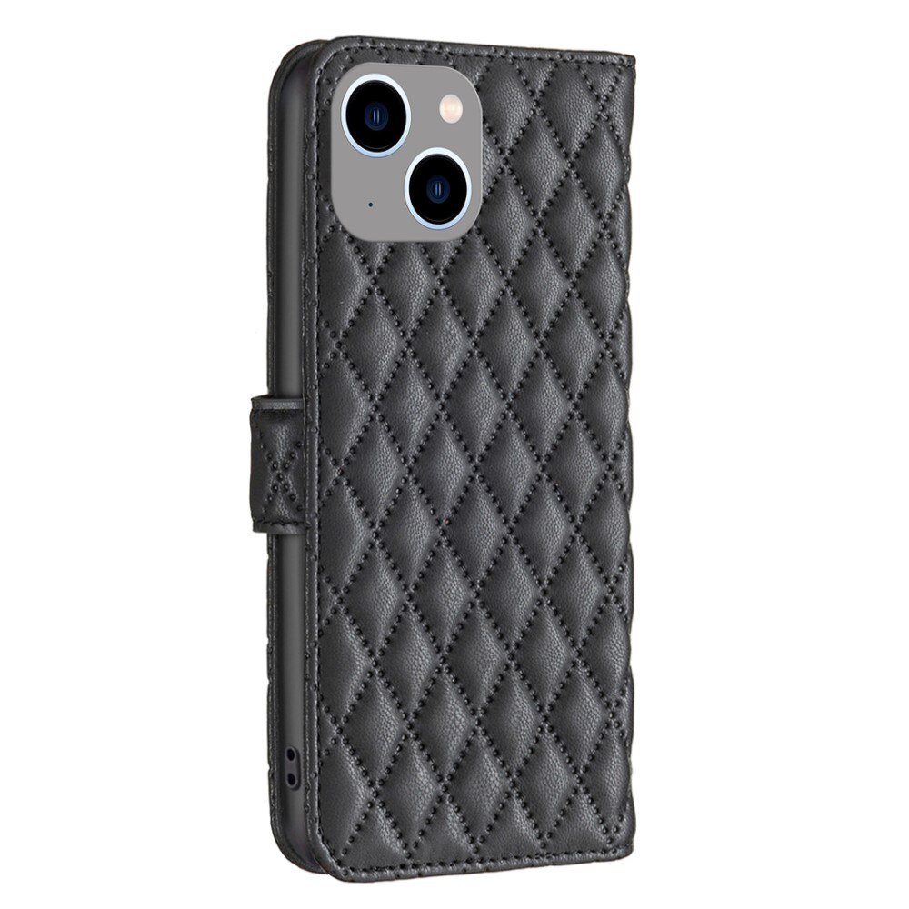 Funda acolchada con solapa iPhone 15, negro