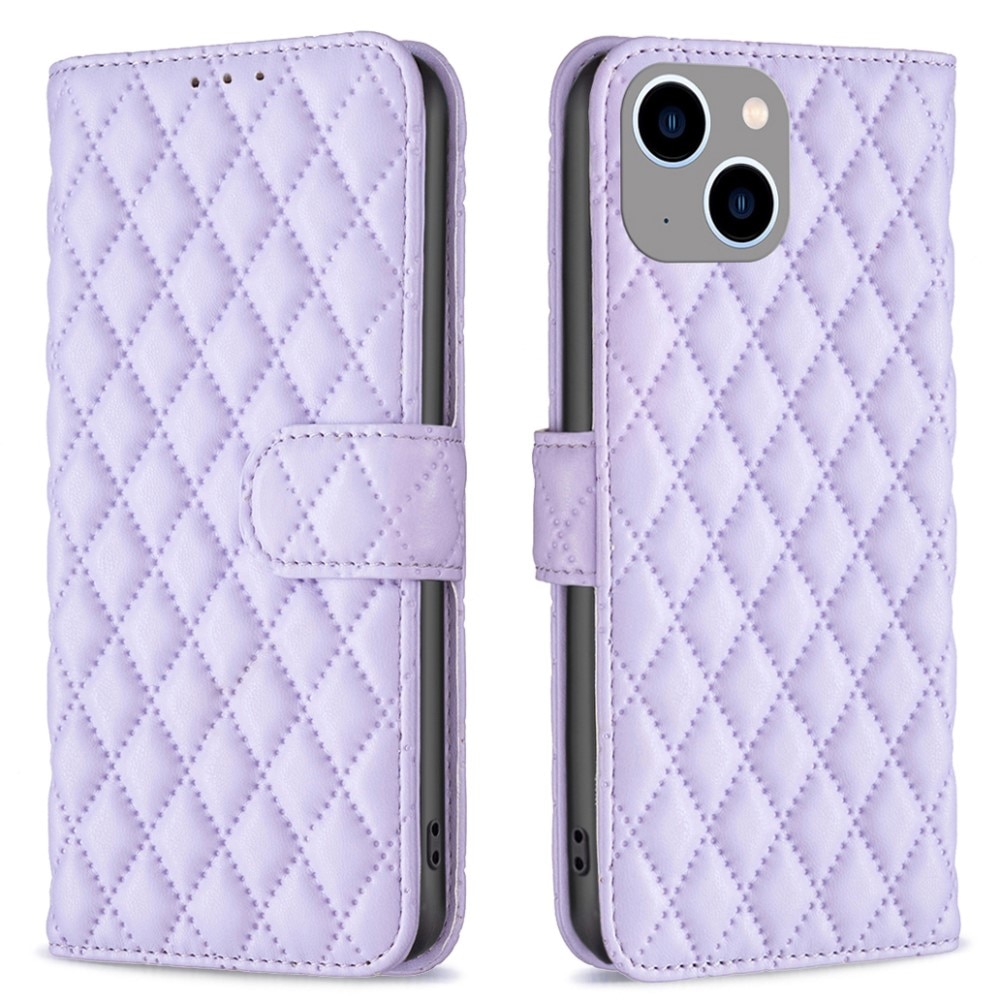 Funda acolchada con solapa iPhone 15, violeta