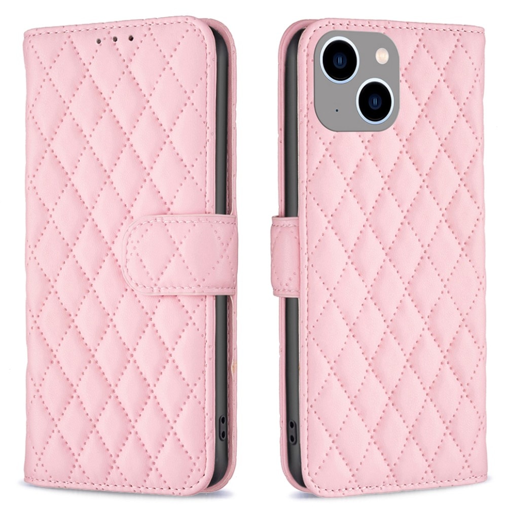 Funda acolchada con solapa iPhone 15, rosado