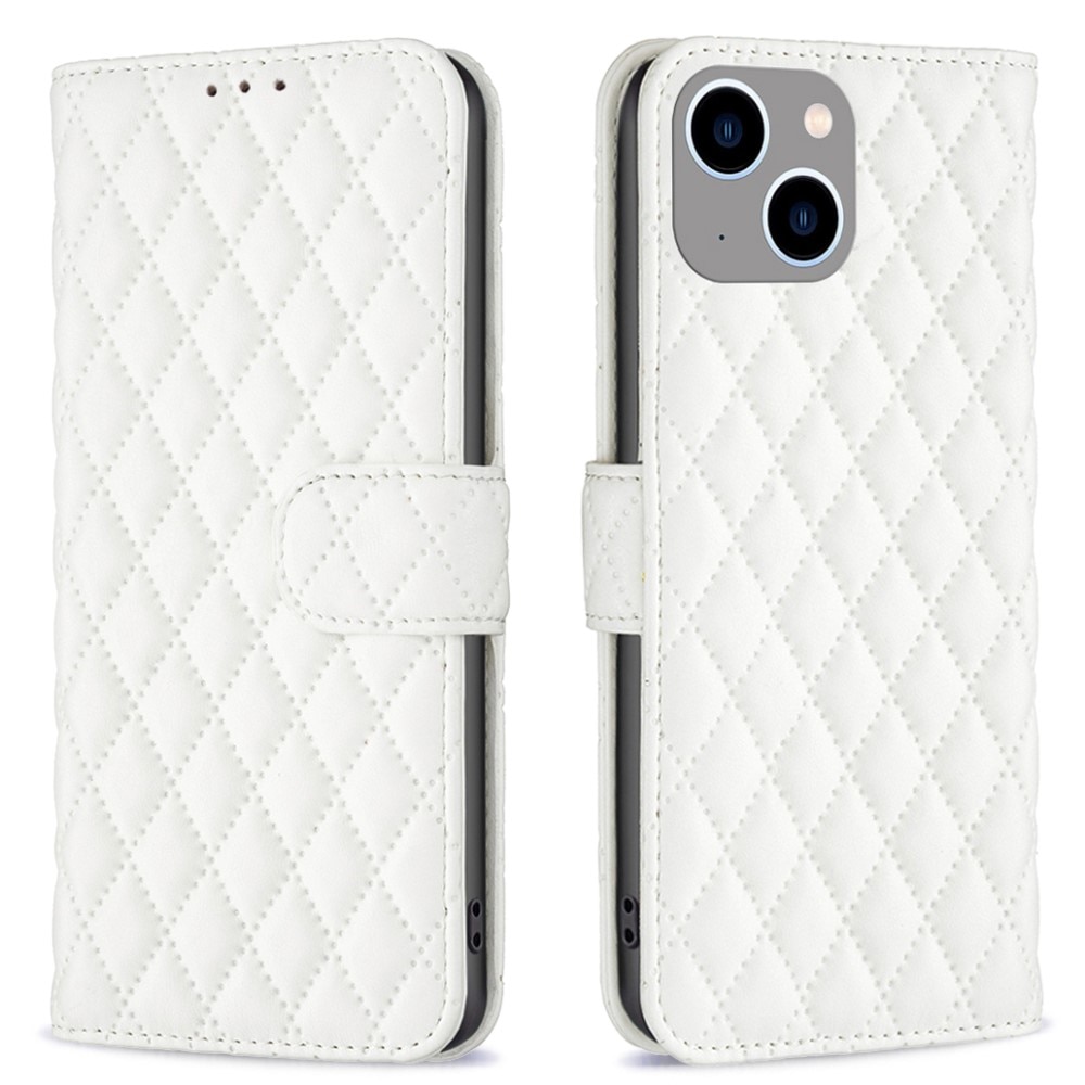 Funda acolchada con solapa iPhone 15, blanco