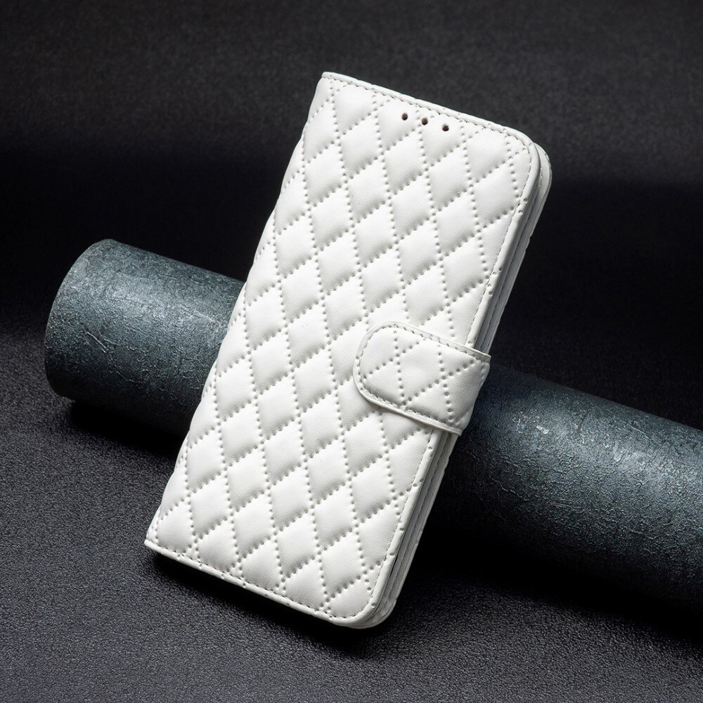 Funda acolchada con solapa iPhone 15, blanco