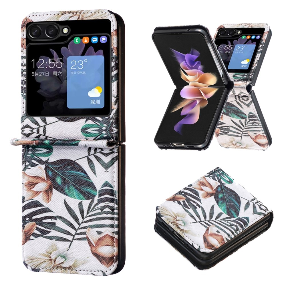 Funda de cuero Samsung Galaxy Z Flip 5 Green Leaves - Comprar online