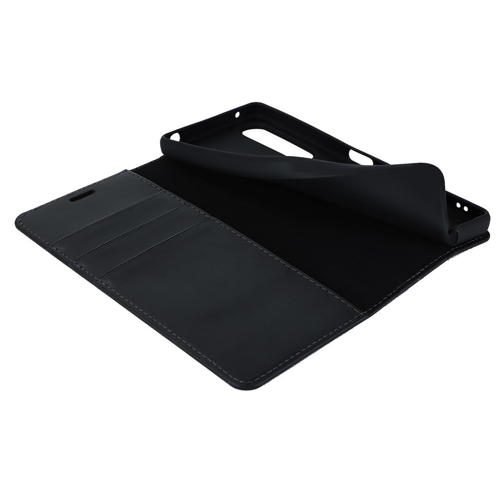 Funda cartera de cuero genuino Sony Xperia 1 V Negro