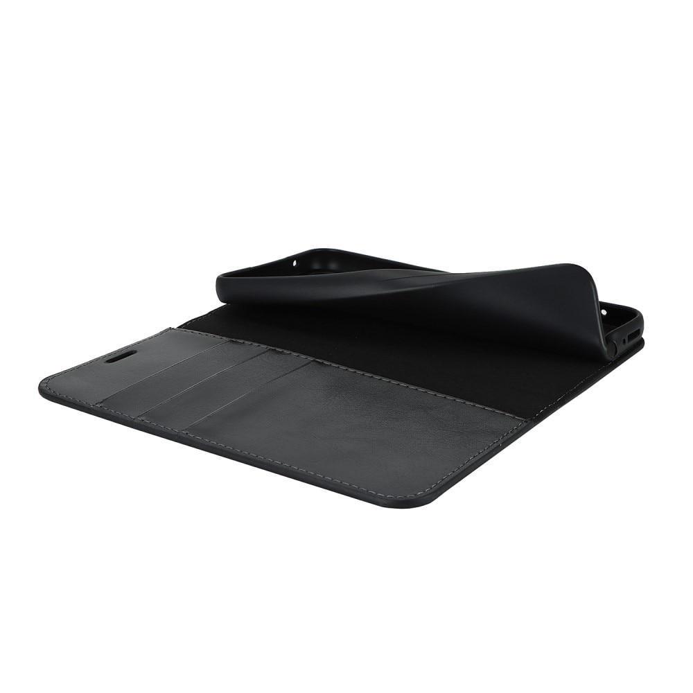 Funda cartera de cuero genuino Samsung Galaxy A54 Negro
