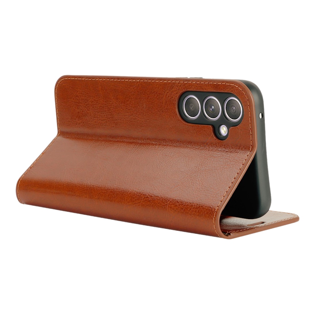 Funda cartera de cuero genuino Samsung Galaxy A54 Marrón