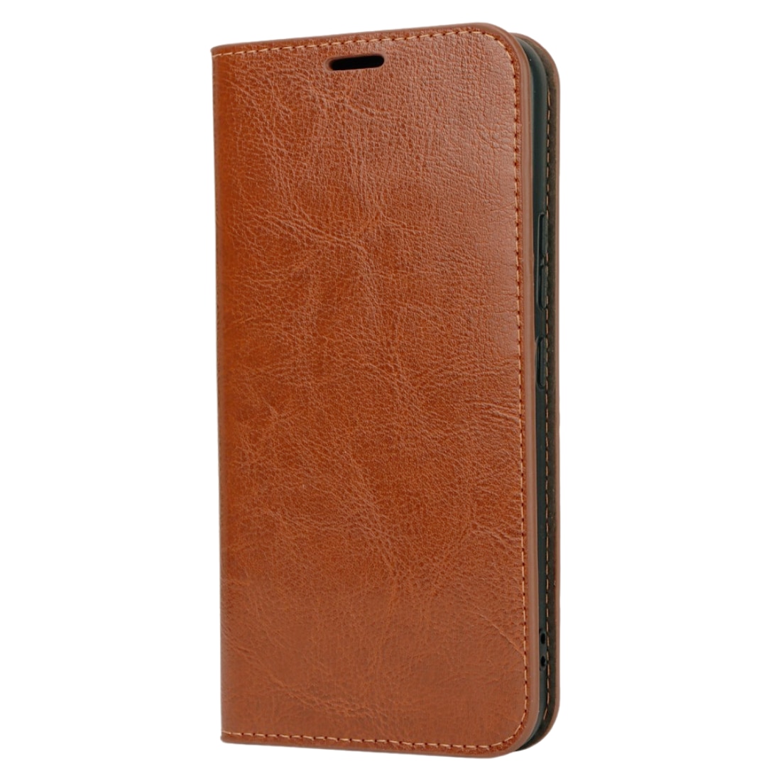 Funda cartera de cuero genuino Samsung Galaxy A54 marrón