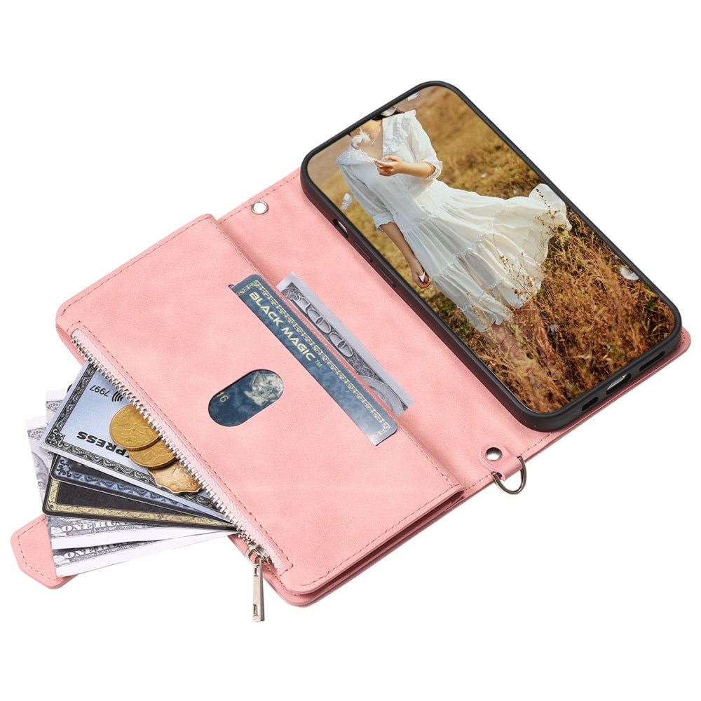 Funda acolchada tipo billetera iPhone 15 Rosa