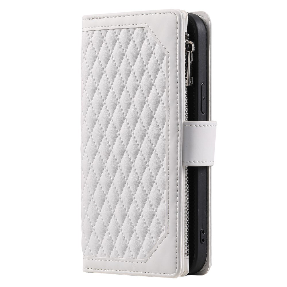 Funda acolchada tipo billetera iPhone 15 blanco