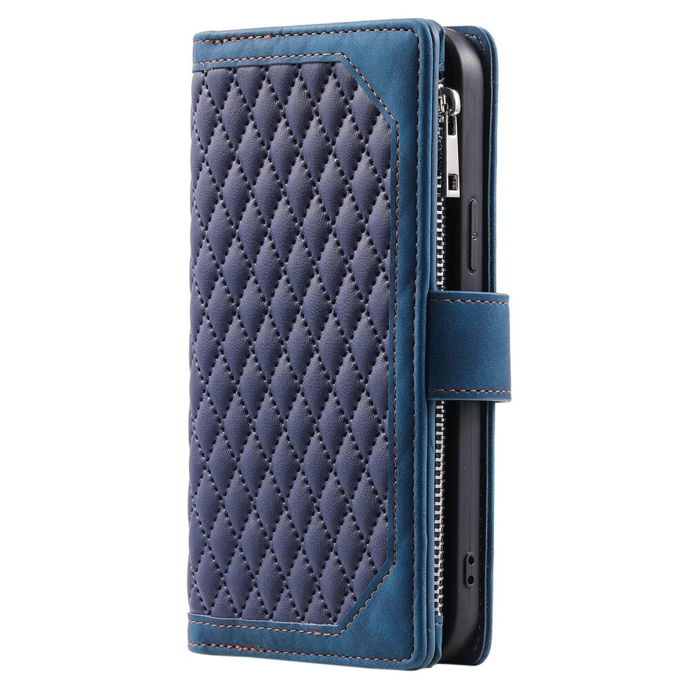 Funda acolchada tipo billetera iPhone 15 Plus azul