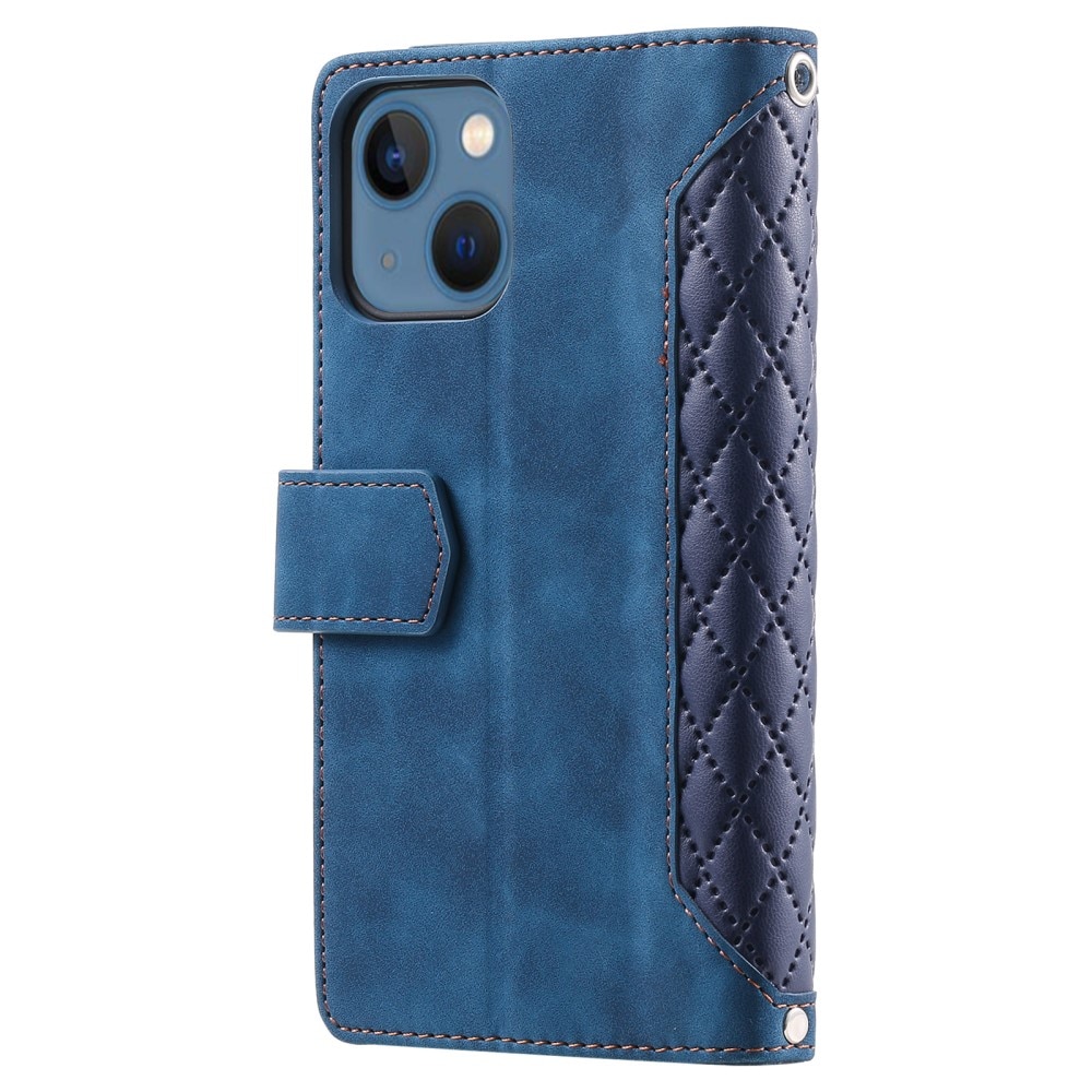 Funda acolchada tipo billetera iPhone 15 Plus azul