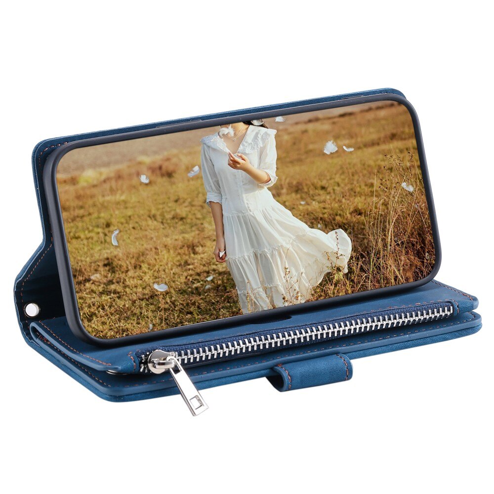 Funda acolchada tipo billetera iPhone 15 Plus Azul