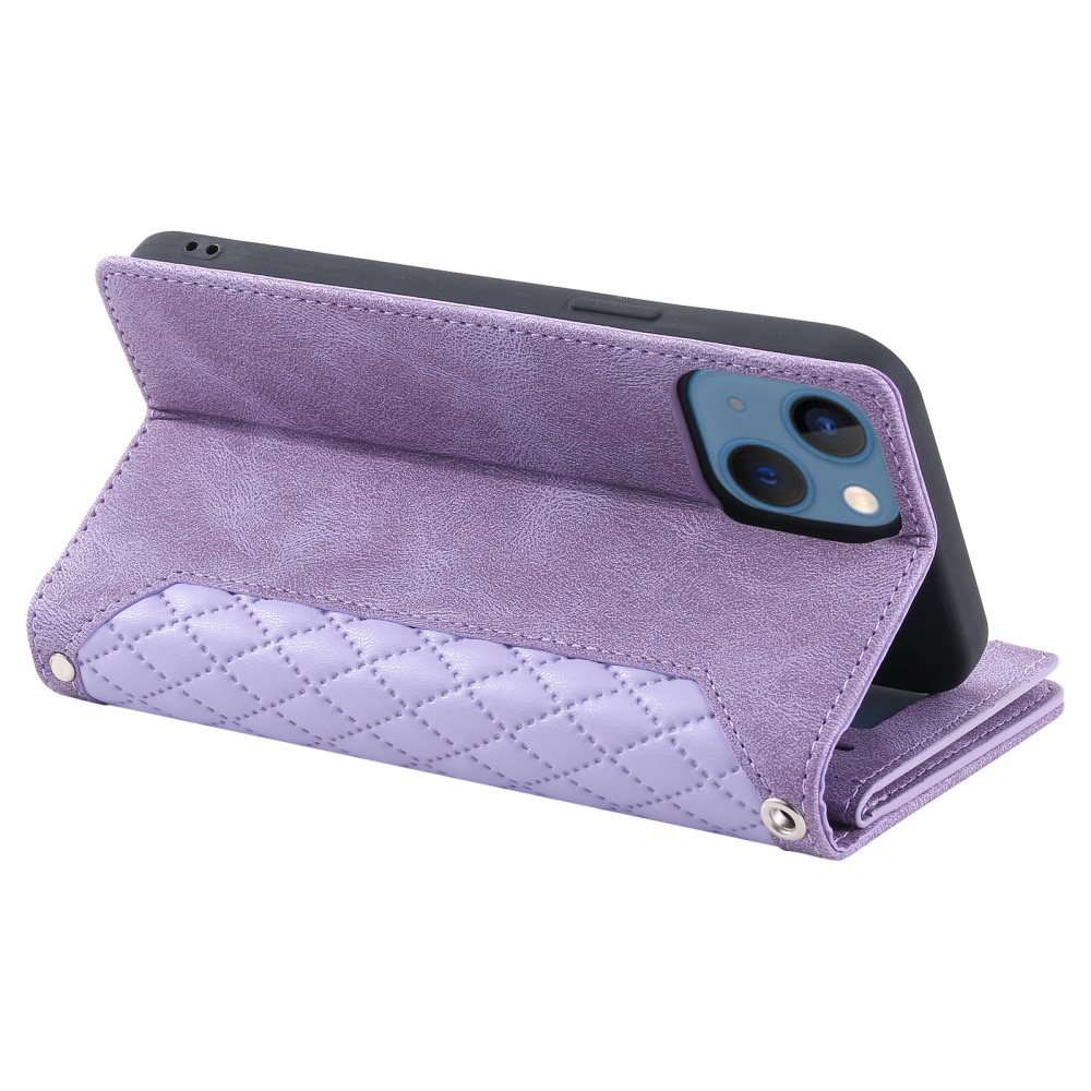 Funda acolchada tipo billetera iPhone 15 Plus violeta