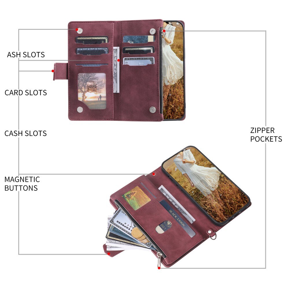 Funda acolchada tipo billetera iPhone 15 Plus Blance