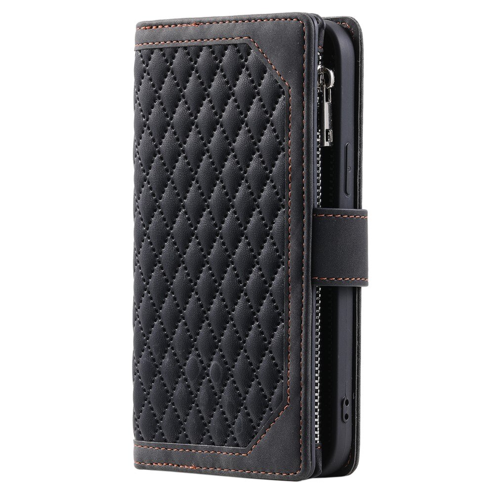 Funda acolchada tipo billetera iPhone 15 Plus negro