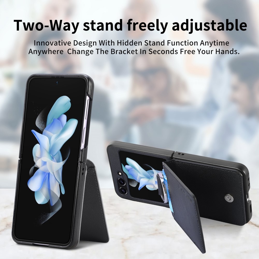 Funda con porta anillos y ranuras para tarjetas Samsung Galaxy Z Flip 5, negro