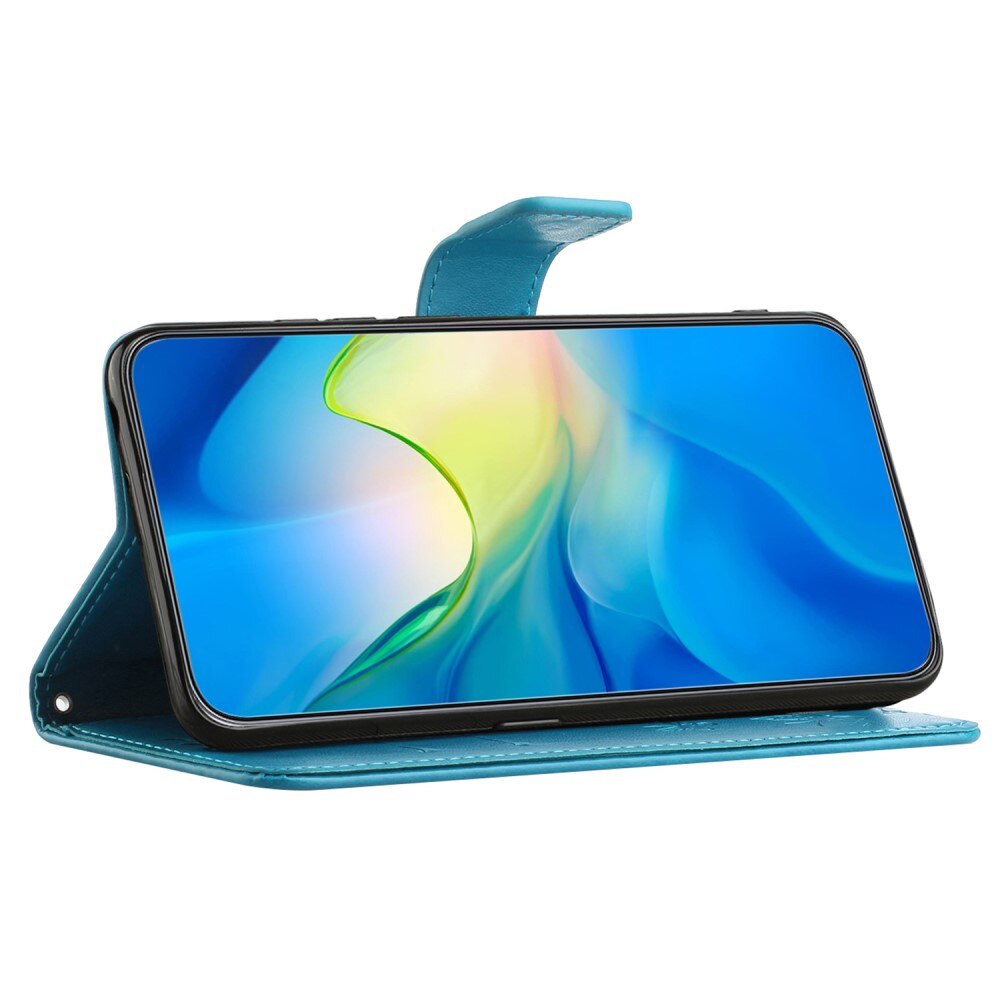 Funda de Cuero con Mariposas Samsung Galaxy S23 FE, Azul